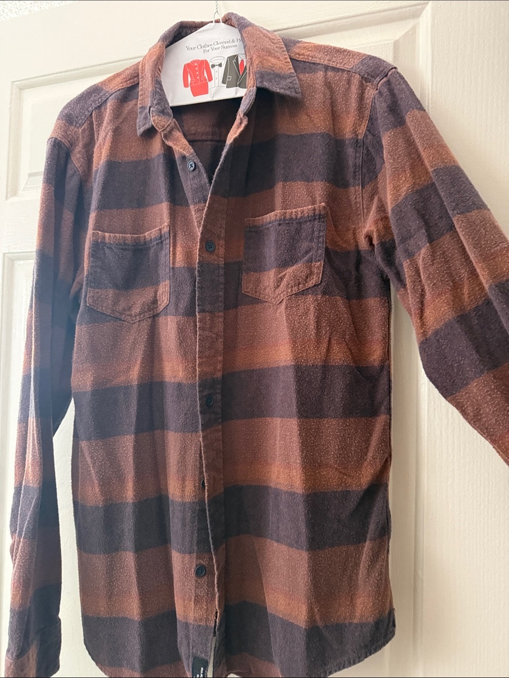 Men's RSQ Long-Sleeve Flannel Shirt - Brown & Black